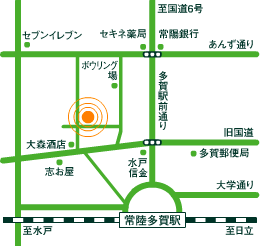 あおば皮膚科への地図